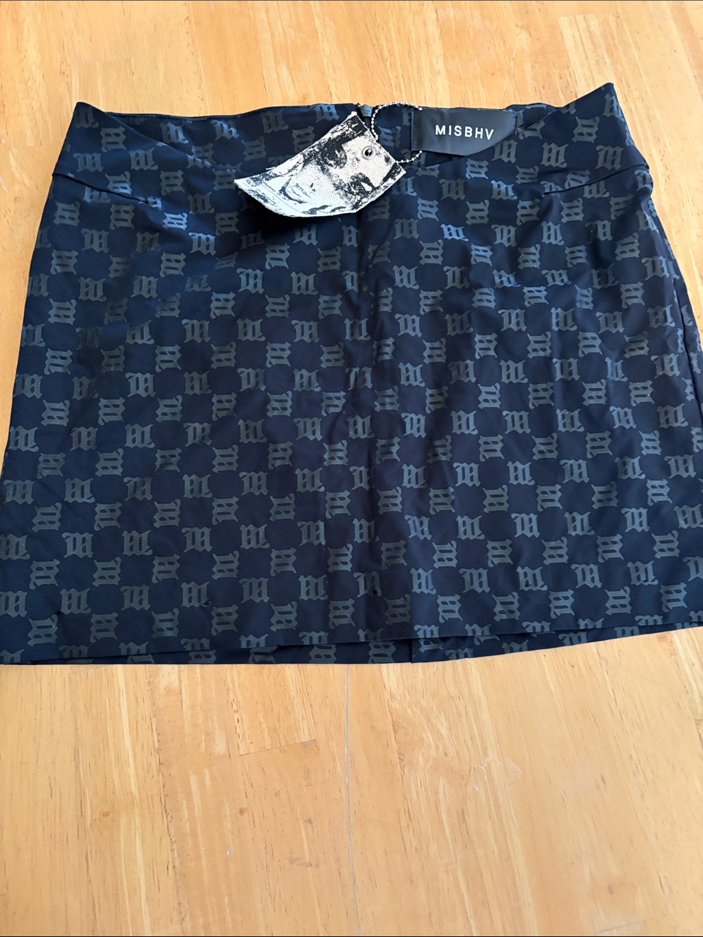 Misbhv Black Logo-Print Mini Skirt